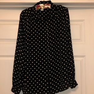 New H&M Black polka dot blouse.